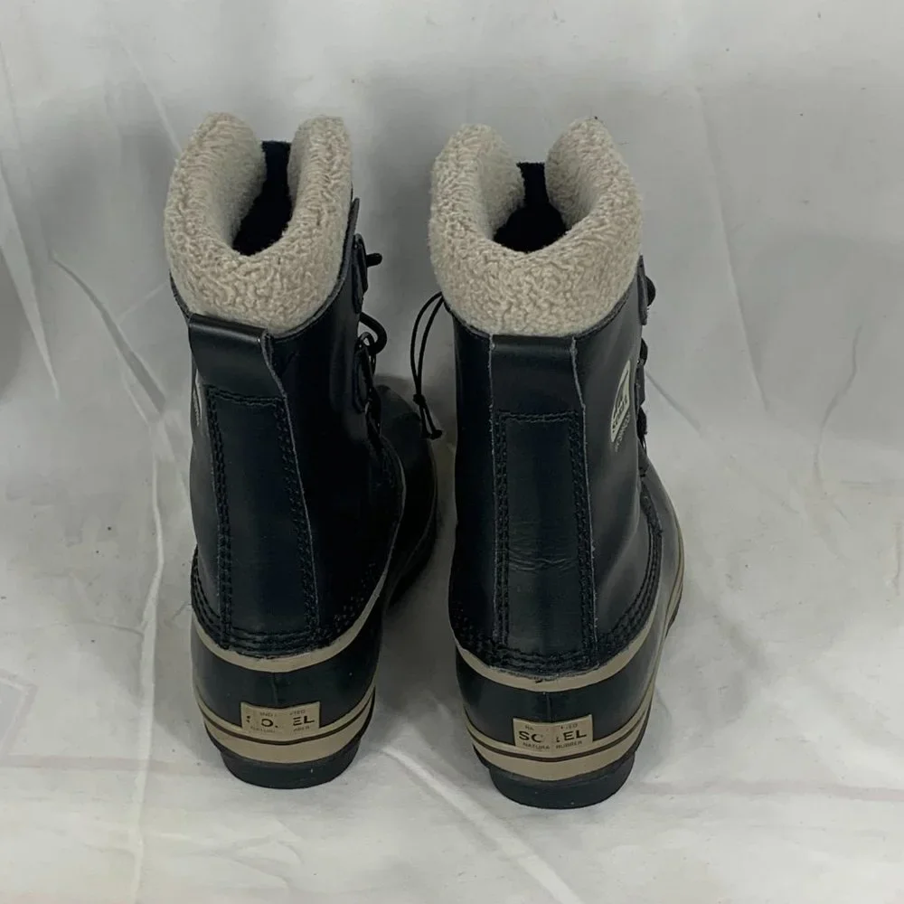 Sorel Yoot Pac Black Leather Rubber Waterproof Winter Boots Yth Sz 5 NY1880-013 - Picture 6 of 6